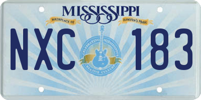 MS license plate NXC183