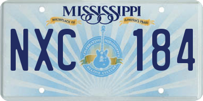 MS license plate NXC184