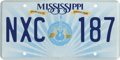 MS license plate NXC187