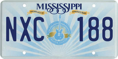 MS license plate NXC188