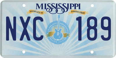 MS license plate NXC189
