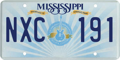 MS license plate NXC191