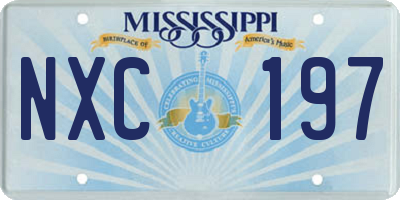 MS license plate NXC197
