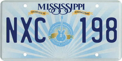 MS license plate NXC198