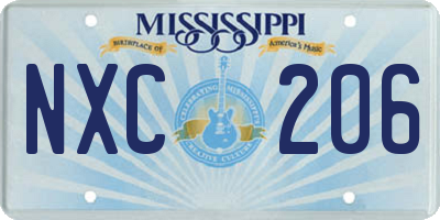 MS license plate NXC206