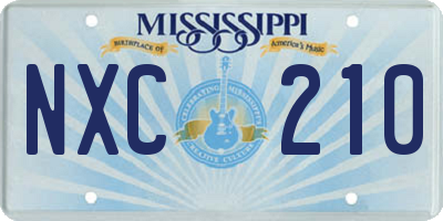 MS license plate NXC210