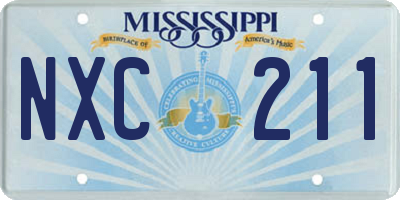MS license plate NXC211