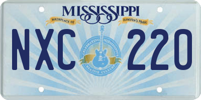 MS license plate NXC220