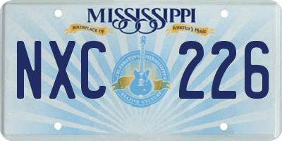 MS license plate NXC226