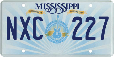 MS license plate NXC227