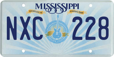 MS license plate NXC228