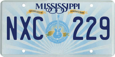 MS license plate NXC229