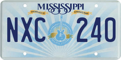 MS license plate NXC240