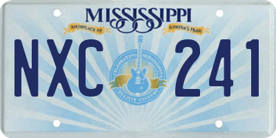 MS license plate NXC241