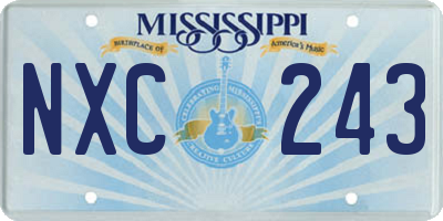 MS license plate NXC243