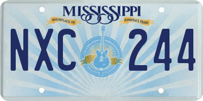 MS license plate NXC244