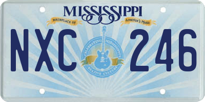 MS license plate NXC246