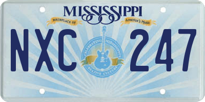 MS license plate NXC247
