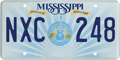 MS license plate NXC248