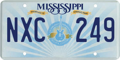 MS license plate NXC249