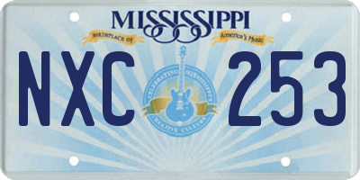 MS license plate NXC253