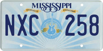 MS license plate NXC258