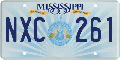 MS license plate NXC261