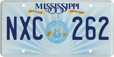 MS license plate NXC262