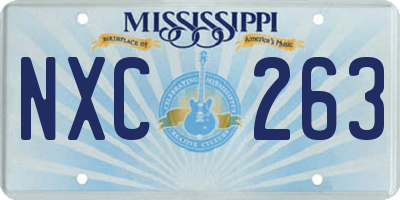MS license plate NXC263
