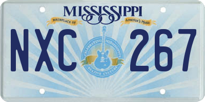 MS license plate NXC267