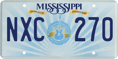 MS license plate NXC270