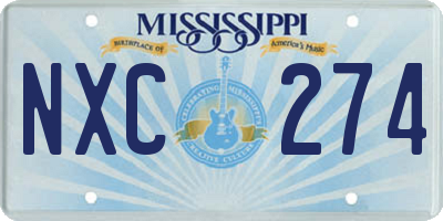 MS license plate NXC274