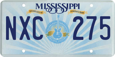 MS license plate NXC275
