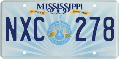 MS license plate NXC278