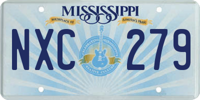 MS license plate NXC279