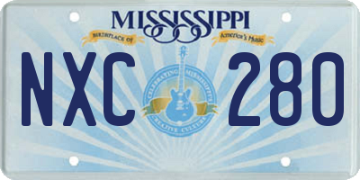 MS license plate NXC280