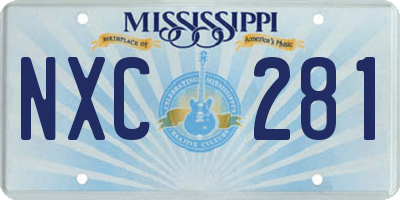 MS license plate NXC281