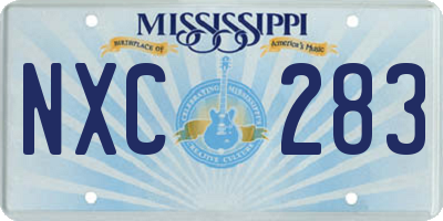 MS license plate NXC283