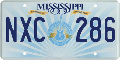 MS license plate NXC286