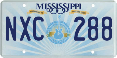 MS license plate NXC288