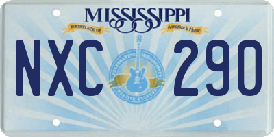 MS license plate NXC290