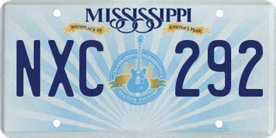 MS license plate NXC292