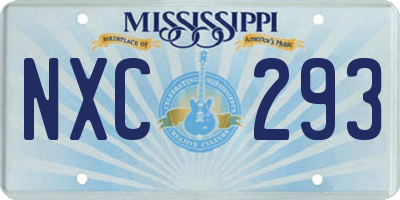 MS license plate NXC293