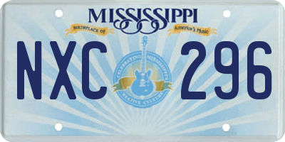 MS license plate NXC296