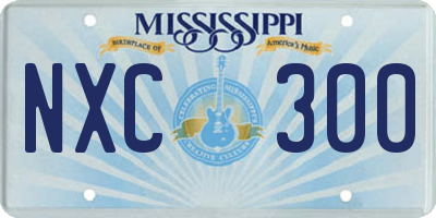 MS license plate NXC300
