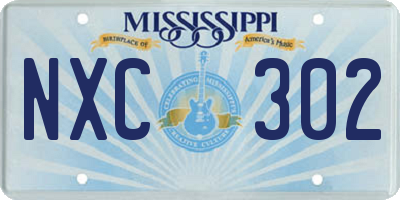 MS license plate NXC302