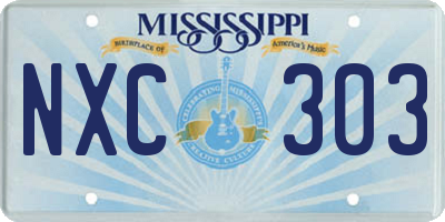 MS license plate NXC303