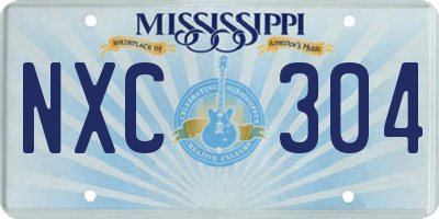 MS license plate NXC304