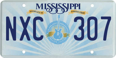 MS license plate NXC307