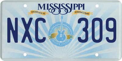 MS license plate NXC309